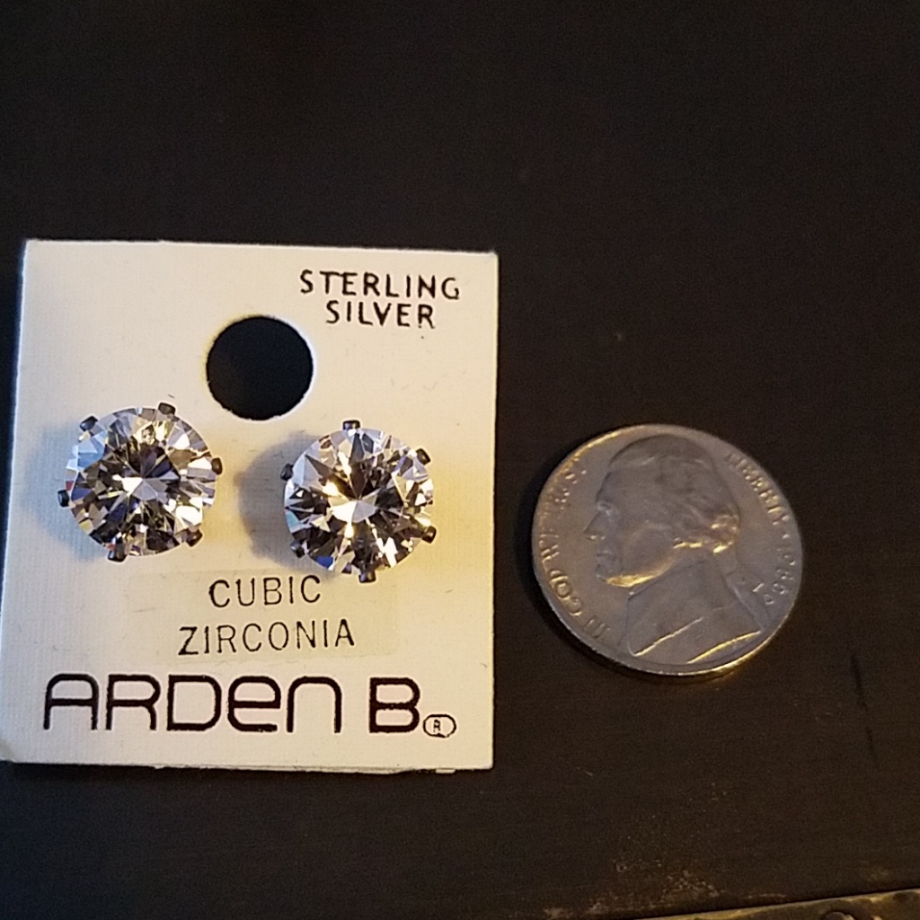 Earrings  New Arden B Brand Cubic Zirconia  Sterling Silver Earrings Nwt